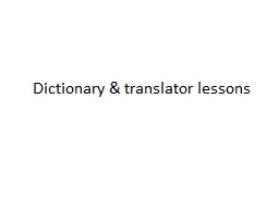 Dictionary & translator lessons