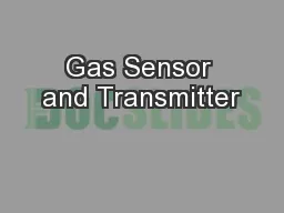 Gas Sensor and Transmitter