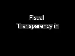 Fiscal Transparency in