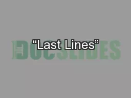 “Last Lines”