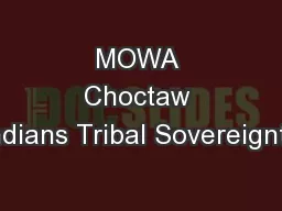 MOWA Choctaw Indians Tribal Sovereignty
