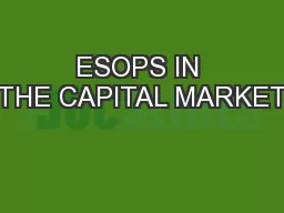 ESOPS IN THE CAPITAL MARKET