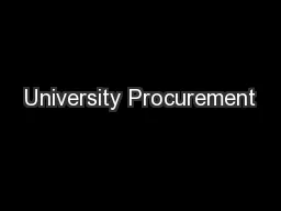 University Procurement