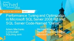 Performance Tuning and Optimization in Microsoft SQL Server