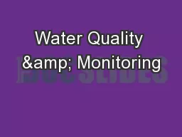 Water Quality & Monitoring