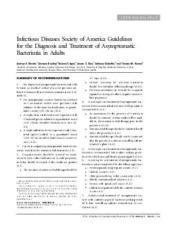 IDSA Guidelines for Asymptomatic Bacteriuria CID   Mar