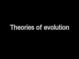 Theories of evolution