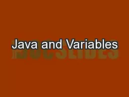 Java and Variables