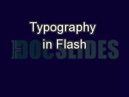 Typography in Flash