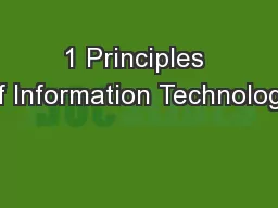 1 Principles of Information Technology