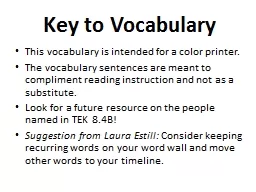 Key to Vocabulary