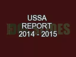 USSA REPORT 2014 - 2015