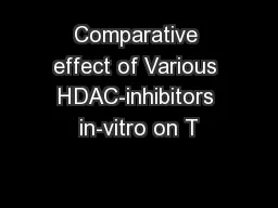 Comparative effect of Various HDAC-inhibitors in-vitro on T