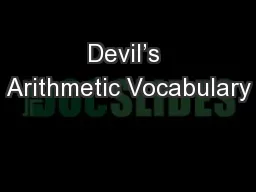 Devil’s Arithmetic Vocabulary