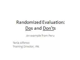 Randomized Evaluation:
