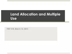 Land Allocation and Multiple Use