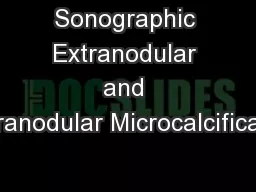 Sonographic Extranodular and Intranodular Microcalcificatio
