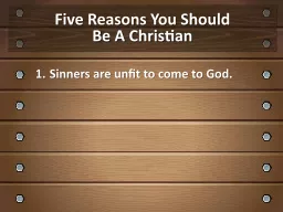 Five Reasons You Should Be A Christian