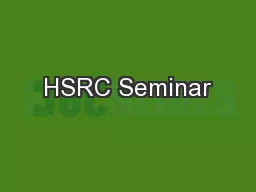 HSRC Seminar
