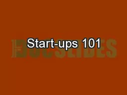Start-ups 101