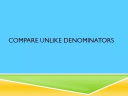 Compare Unlike denominators