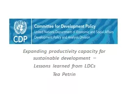 Expanding productivity capacity for sustainable development