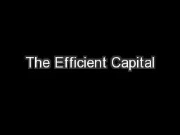 The Efficient Capital