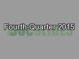 Fourth-Quarter 2015
