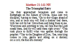 Matthew 21:1-11 NIV