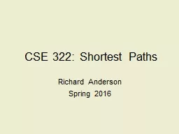 CSE 322: Shortest Paths