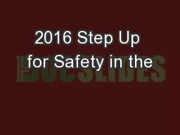 2016 Step Up for Safety in the