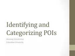 Identifying and Categorizing POIs