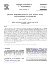 Chemical properties of atoll soils in the Marshall Isl