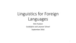 Linguistics for Foreign Languages