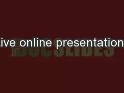 Live online presentations