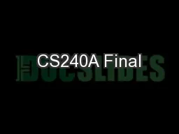 CS240A Final