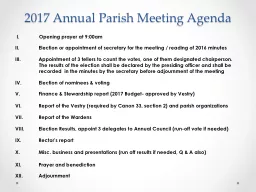 2017 Annual Parish Meeting Agenda