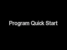 Program Quick Start