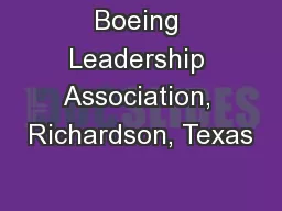 Boeing Leadership Association, Richardson, Texas