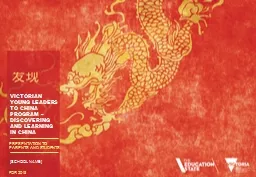 VICTORIAN YOUNG LEADERS TO CHINA PROGRAM – discovering an