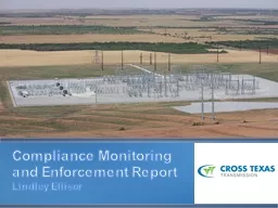 Compliance Monitoring and Enforcement Report