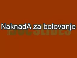 NaknadA za bolovanje