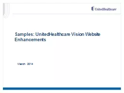 Samples: UnitedHealthcare Vision Website Enhancements
