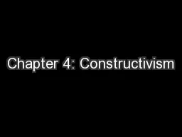 Chapter 4: Constructivism