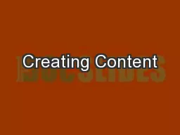 Creating Content