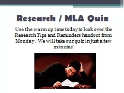 Research / MLA Quiz