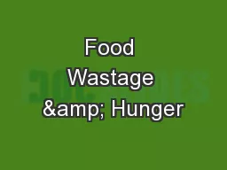 Food Wastage & Hunger