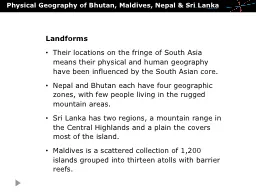 Physical Geography of Bhutan, Maldives, Nepal & Sri Lan