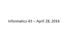 Informatics 43 – April