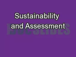 Sustainability and Assessment